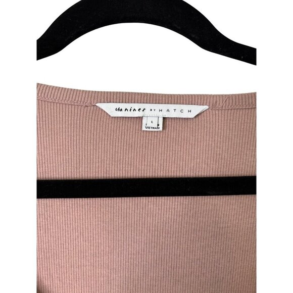 The Nines By Hatch Dusty Pink Ribbed Stretch Midi Length Maternity Dress Size L - Picture 4 of 13